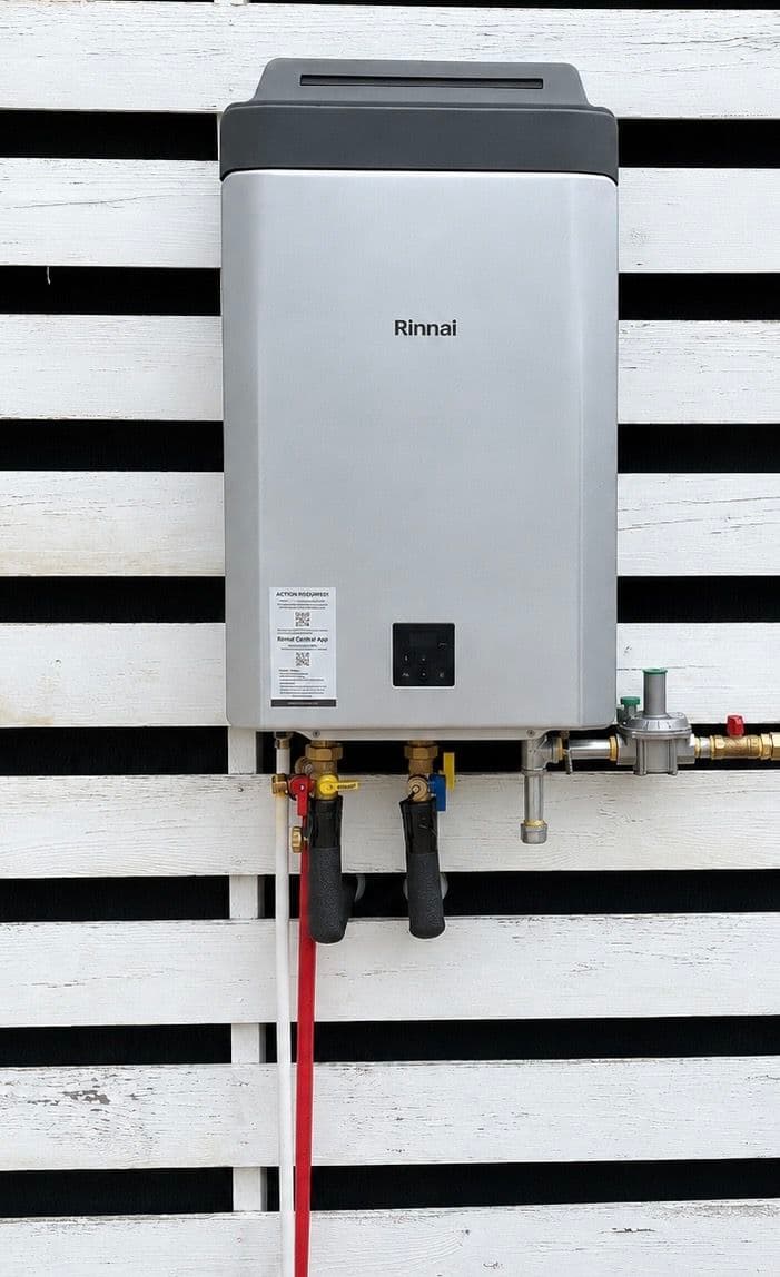 Old Gas Water Heater Out, Rinnai Tankless Unit In image